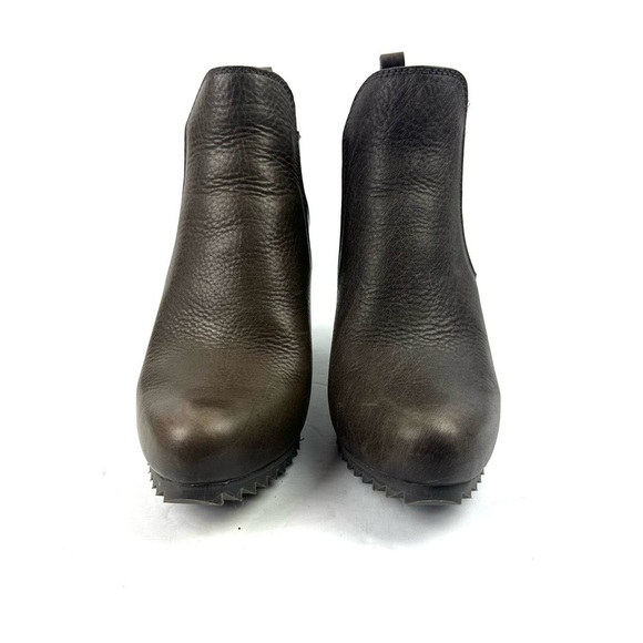 Pedro Garcia Yoad Ankle Boot Heel 37 Brown Leather Slip On Bootie Made In Spain - Picture 5 of 13